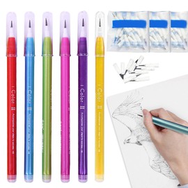 HB Pencils for Elementary School Students - No Need to Sharpen, Fun Stationery 【6-Pack, Random Colors】Learning Stationery, School Supplies, Great for Carrying, Study Aids (Includes 60 Leads)