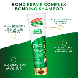 Palmer's Amino Bonding Complex Bond Repair Shampoo, 8.5 fl oz, Amino Acids, Biotin & Collagen, Strengthens & Protects Hair Bonds, Helps Reduce Breakage & Minimize Frizz, Adds Shine, No Sulfates