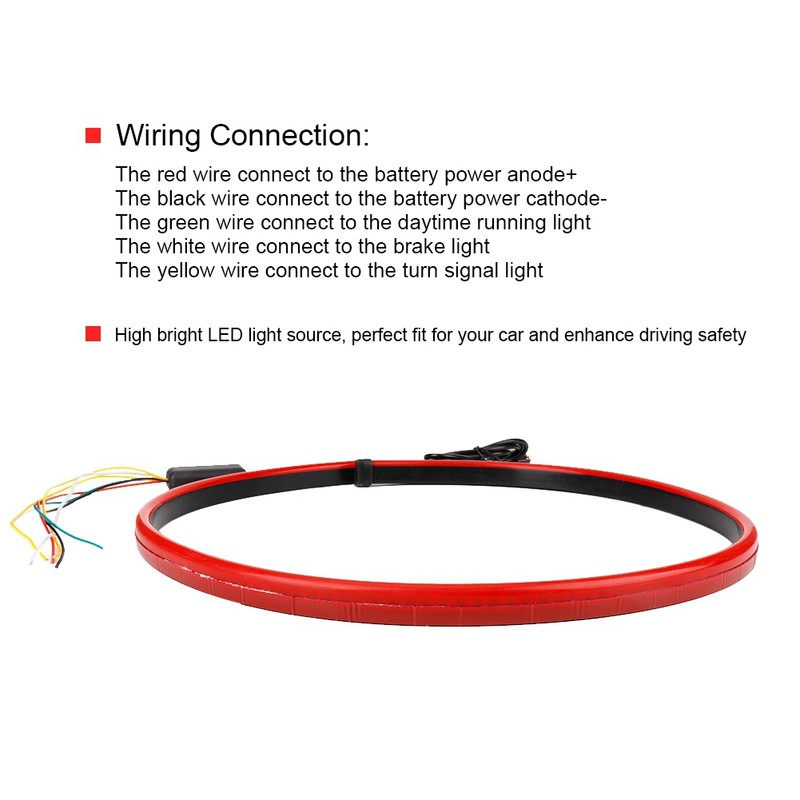 High Mount LED Flexible Strip Warning Signal Light Brake Lights