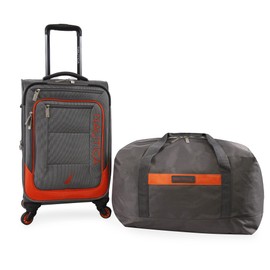 NAUTICA Pathfinder 2pc Softside Luggage Set, Grey/Orange