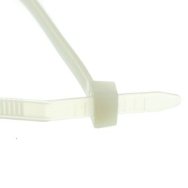 CableWholesale 4 Inch Nylon Cable Ties, 18 Lbs. (8 Kg) Weight Limit Tensile Strength, 100 Pack Self Locking Cable Zip Ties, White