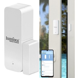 Luminea Home Control Fensterkontakt: ZigBee-Tür- & Fensteralarm, für Alexa, Google Assistant und Siri, App (ZigBee Türkontakt, ZigBee Fensterkontakt, Kontaktsensoren)