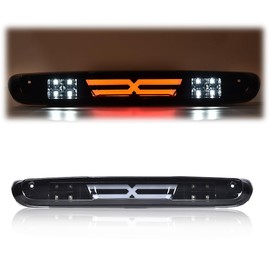 G-PLUS 3rd LED Bar Brake Type X Light Cargo Lamp Compatible with Chevy Silverado/GMC Sierra 1500 2500 3500 & HD 07-14,Smoky Lens Black Housing