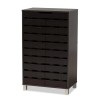 Baxton Studio Ernest Dark Brown Finished Wood 2-Door Shoe Storage
