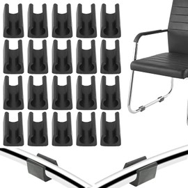 Paifeancodill Plastic Furniture Feet, 20 Pcs Rectangle Shaped Non-Slip Chair Legs Tip Protectors, Chair Leg Protectors, Black Floor Glides Tubing Caps Foot Pads Covers, Chair Leg Floor Protectors