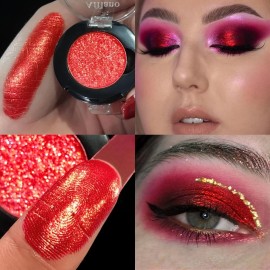 Afflano Red Glitter Eyeshadow, Diamond Bright Eyeshadow Instant 29H