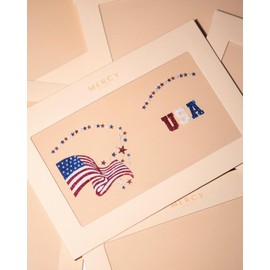 USA Flag & Stars Face Stickers by Mercy London 4th July Costume Accessories