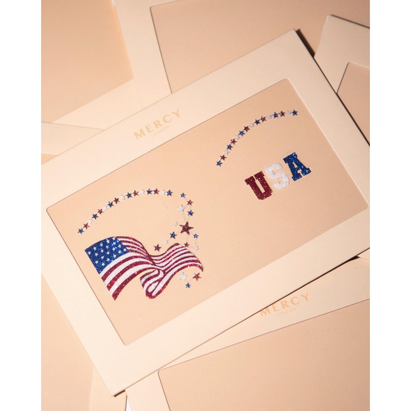 USA Flag & Stars Face Stickers by Mercy London 4th