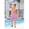 Enlision Mens Swim Trunks Pink Shark Print Beach Shorts with