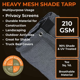 DDRS Black 90% Garden Shade Net, 15' X 27 ' Durable Mesh Tarp with Grommets, Garden Sunblock Shade Net Shading Antifreezing for Construction Debris Cover Plants Cover, Greenhouse