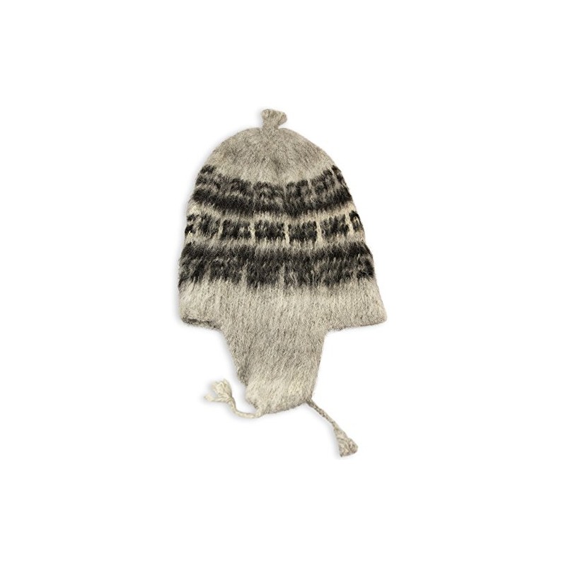 Tumia LAC Alpaca Knitted Adult Light Grey Chullo Hat with