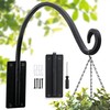 Lifyzoon Heavy Duty Plant Hanger Bracket (16"/Black) Outdoor Hand-Forged Hanging
