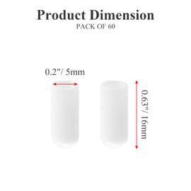 Bonsicoky 60Pcs Round PVC End Caps 1/5" (5mm) ID Flexible Screw Thread Protectors White Bolt End Caps for Metal Tubing Rod Bolt