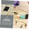 iplusmile 4Pcs Shopping Cart Tiny Pretend Play Compact Desk Ornaments