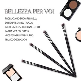 MSQ Eye Brush Set Rose Gold 4pcs Eyeshadow Set, Eyebrow Brush, Makeup Brush, Eyeliner Brush for Eyeshadow, Eyebrow, Eyeliner, Blending, Concealer (4 Pieces)