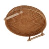 Rattan Fruit Tray with Solid Wood Handles Exquisite Hand Woven