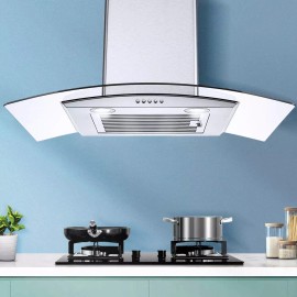 Tieasy Wall Mount 30 inch Range Hood 450CFM Kitchen Cook Fan3-Speed Stainless Steel New
