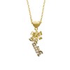 Delight Jewelry Goldtone Crystal Script ''Faith'' Goldtone Bow Heart Necklace,