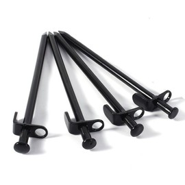 TKS Steel Pegs, Iron Pegs, Forged Pegs, Durable, Won't Break Even When Hammered With A Hammer, 8.3 inches (21 cm), High Strength, For Camping, Outdoors, Tents, Tarps, Easy To Drive On Gravel Grounds,