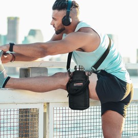 NATURE PIONEOR Insulated Water Bottle Holder with Shoulder Strap for 25 32 40 OZ Sports Water Jugs Bottles, Carrier/Pouch Sleeve for Outdoor Camping, Hiking,Gym…