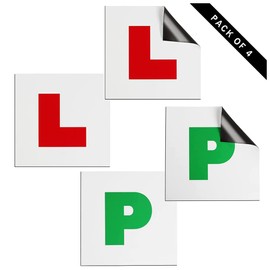 LONOVE 4 Pack New Driver L and P Plates - 2 Magnetic L Plates for Car UK and 2 P Plates Magnetic - 1.1 mm Extra Thick