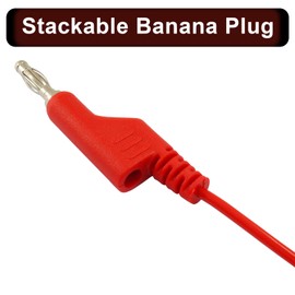 Zorveiio 5 Pcs 4mm Stackable Banana Plug to Test Hook Wire Cable Kit, Multimeter Test Lead Set， Protective Hook Flexible Electrical Testing Wire Leads for Multimeter Electrical Testing 500V/5A