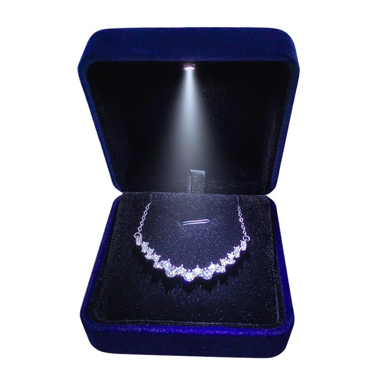 GBYAN Pendant Necklace Box with LED Light Necklace Gift Box