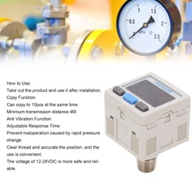 Air Pressure Regulator Valve, Digital Pressure SC Holder, DC 12-24V 0 to 101kPa Pneumatic Vacuum Digital Controller Swtich, RC 1/8 Inch Thread