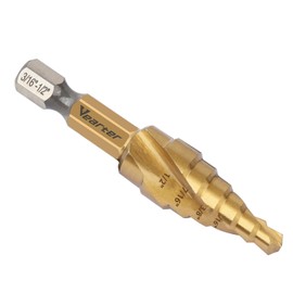Vearter HSS Spiral Groove Double Flute Step Drill Bits, 3/16" - 1/2" Bits 6 Steps M2 Material Unibit Hex Shank for Drilling Holes in Stainless Steel Aluminium Sheet Metal Wood Plastic PVC