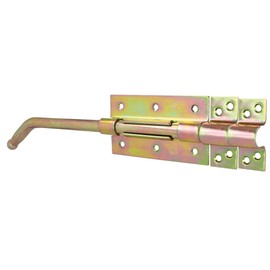 Schieberiegel, 300 mm, Türriegel aus Eisen, Riegel für Schuppen, Scheune, Hühnerstall, Schuppen und Schuppen mit Sicherheitsverschluss, goldfarben