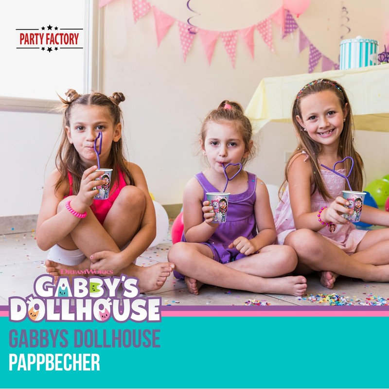 Gabby's Dollhouse - Bicchieri di carta, 8 pezzi, per feste