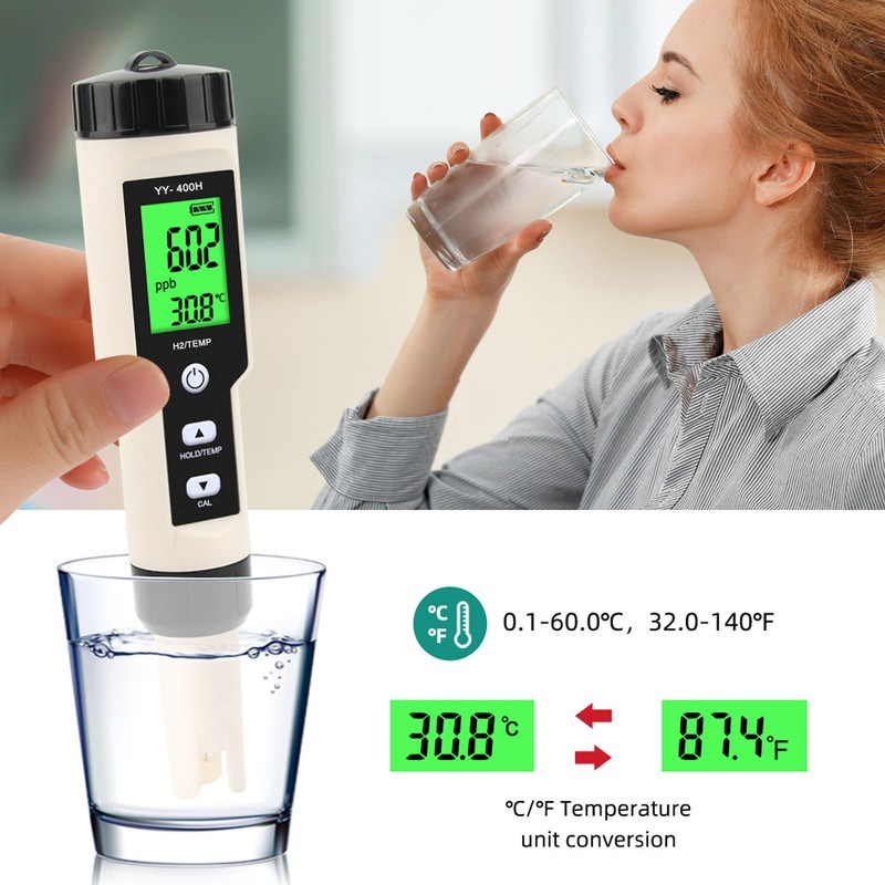 Water Tester 2 in 1 Detachable Probe Design ABS LCD