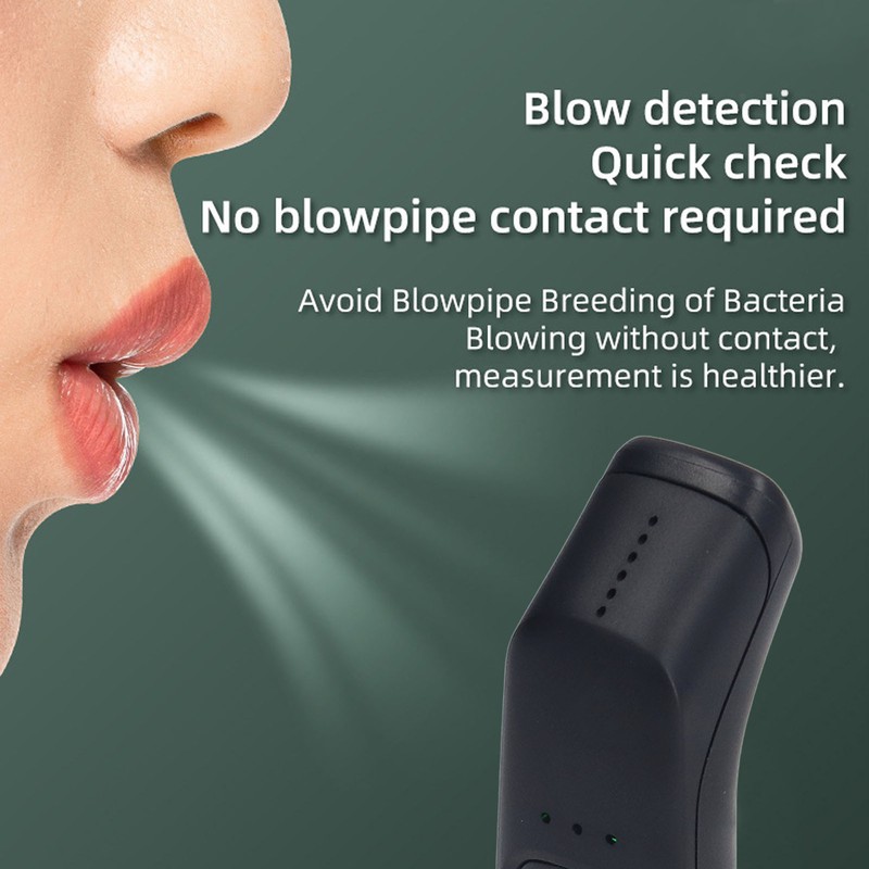 Breathalyzer Black Portable Mini Dustproof High Accuracy Rechargeable Blowing Special