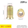 Qrity Pack of 20 Threaded Inserts Nuts, Screw Nuts, M6