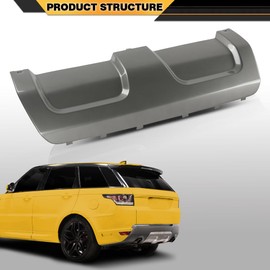 CNNELL Rear Bumper Skid Plate Cover Compatible with Land Rover Range Rover Sport 2014-2017 LR045175 Gray