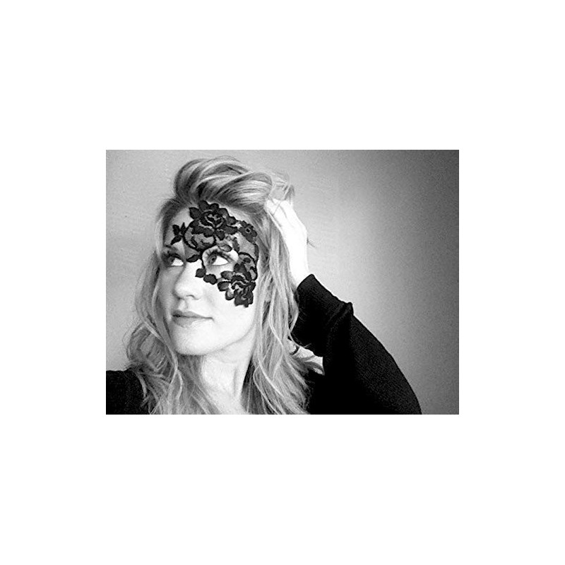 Reusable Adhesive Black Lace Masquerade Mask by LacedAndWaisted - includes