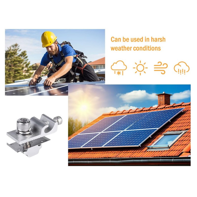 Kellegour 12Pieces Solar Panel Grounding Clamp,Mounting Solar Module,Solar Panel Grounding
