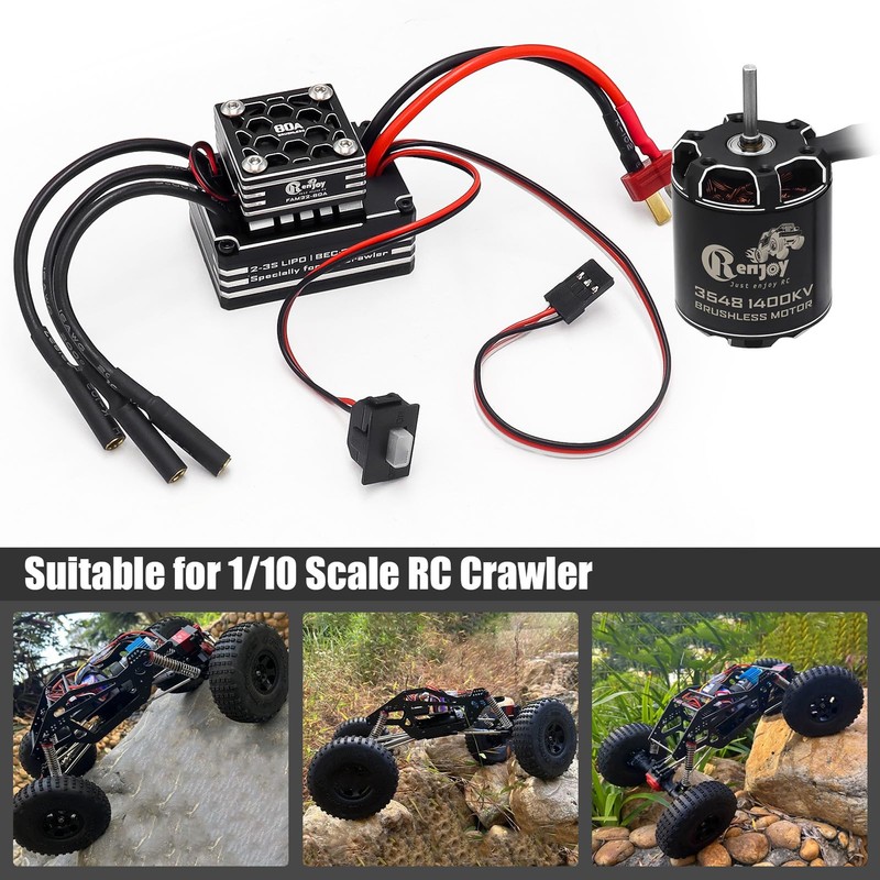 3548 1400KV Brushless Outrunner Motor with AM32 80A Brushless ESC