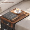 TUTOTAK C Shaped End Table with Charging Station, Side Table