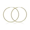 GUESS Textured Endless Wire Hoop Earring Goldtone