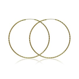 GUESS Textured Endless Wire Hoop Earring Goldtone