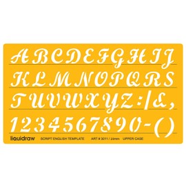 Liquidraw Lettering Stencils for Calligraphy Crafts English Stencil Alphabet Number Drawing Drafting Template (Upper & Lower Case Combo) (15mm / 20mm / 25mm) (20mm)