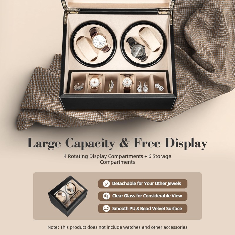 Jiabailie Watch Winder for Automatic Watches with 6 Watches Storages,4