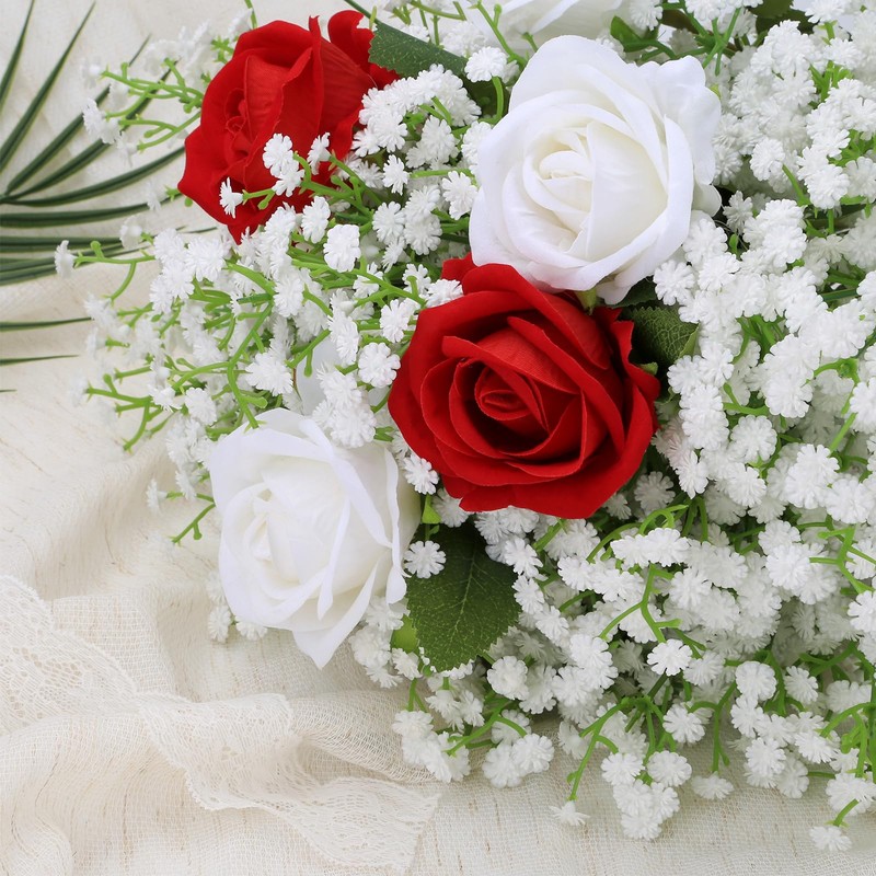 MERIXMAS Babys Breath Artificial Flowers, Real Touch Babys Breath Flowers