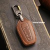 OLLEN Genuine Leather Key Fob Cover, Fit for Toyota 2018-2025,