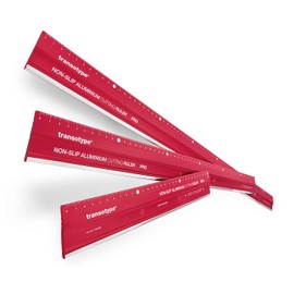 Transotype 17803006 Aluminium Cutting Ruler Red