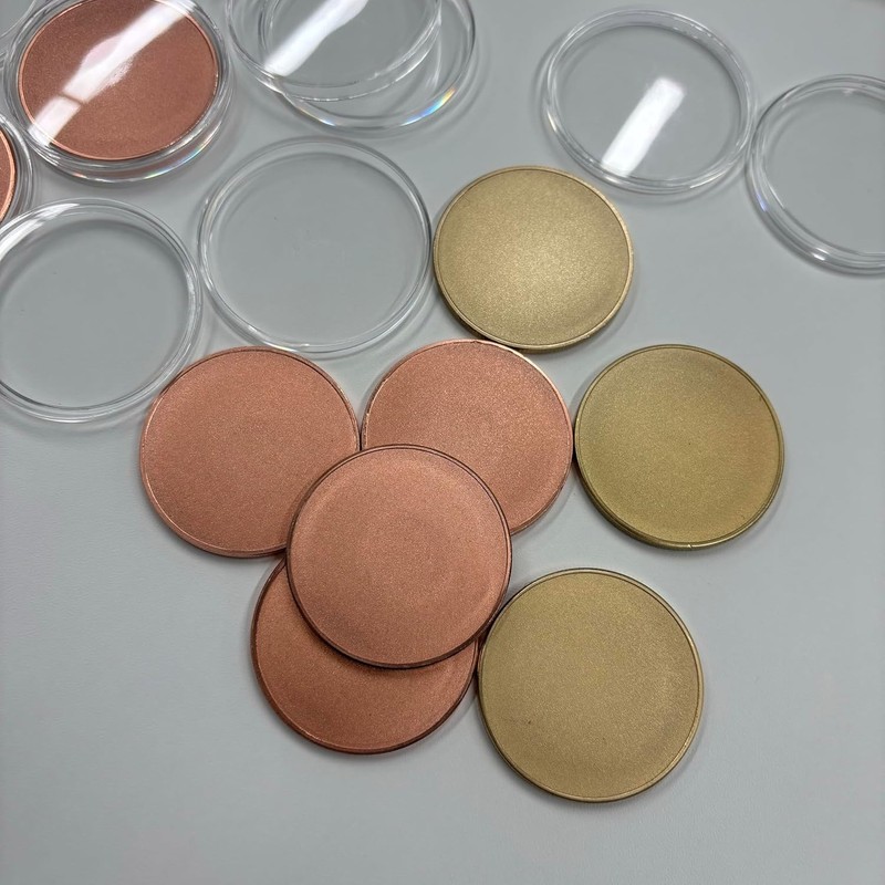 Ciezeical 30PCS 3mm Brass Coin Blanks,40mm Threaded Edged,Acrylic Protection Box,3mm