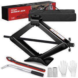 Nilight Scissor Jack Kit for Car 2 Ton(4409 lbs), Heavy Duty Portable Steel Scissor Lift Jack Car Tire Changing Kit with Ratchet & Lug Wrench for Sedan SUV MPV, 3.9''-15.7'' Lifting Range, Black