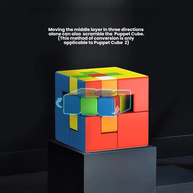 UMESCENE 3x3 Puppet Speed Cube, 3x3 Bandage Magic Cube, Brain