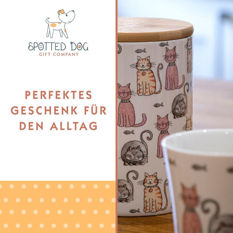 SPOTTED DOG GIFT COMPANY - Kaffeetasse mit Katzen-Motiven - Geschenk